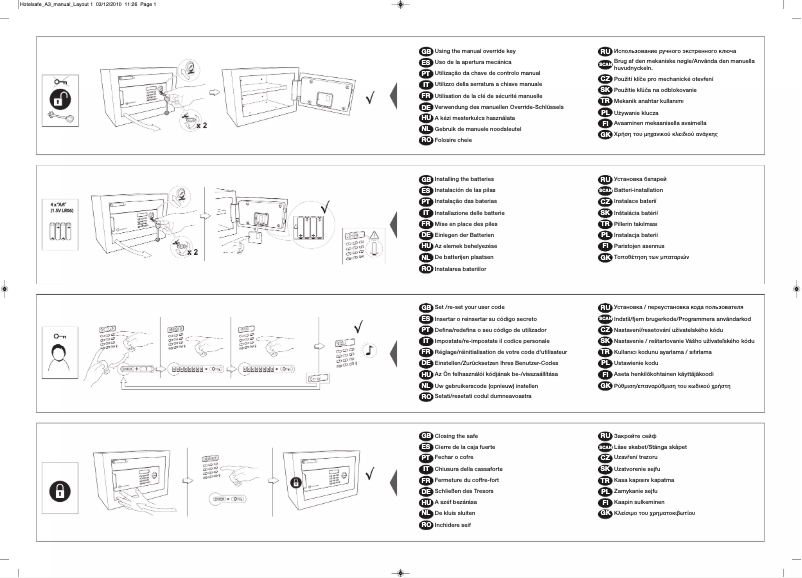 Page n°1 - Manuel utilisateur Yale YSM 400 EG1