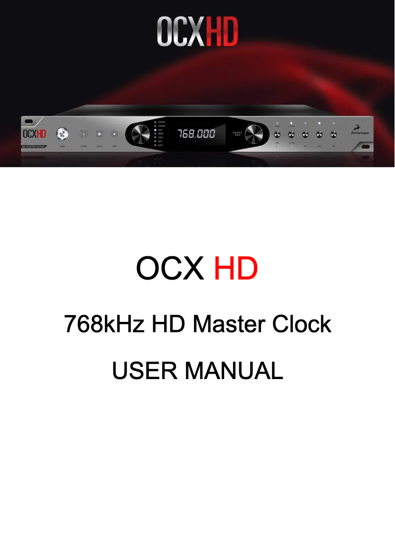Image de la première page du manuel de l'appareil OCX HD