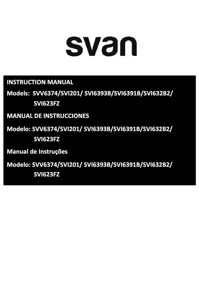 Page 1 de la notice Manuel utilisateur SVAN SVI6393B