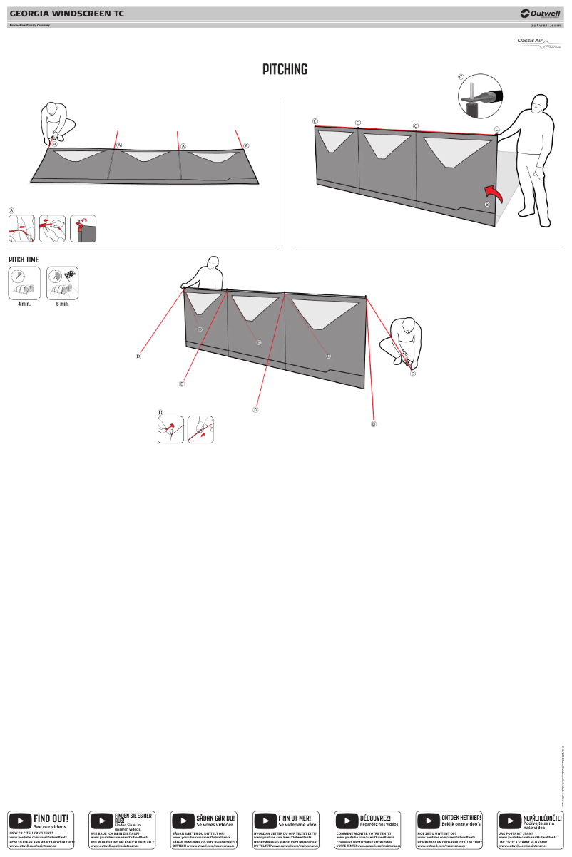 Page 1 de la notice Manuel utilisateur Outwell Georgia Windscreen TC