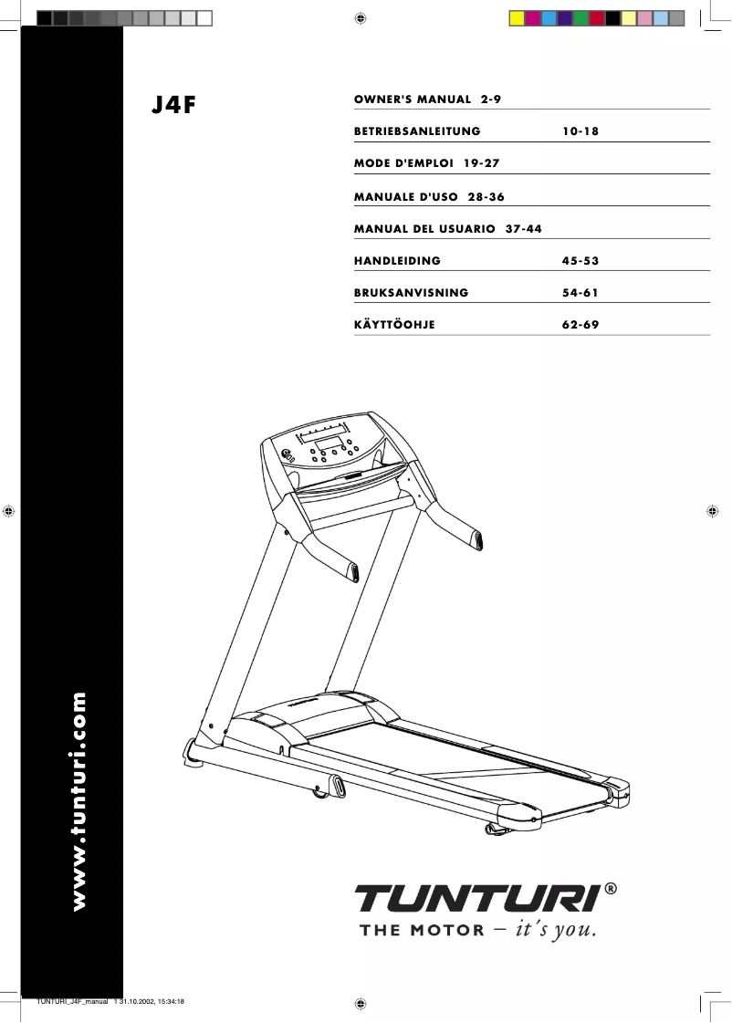 Page n°1 - Manuel utilisateur Tunturi J4F