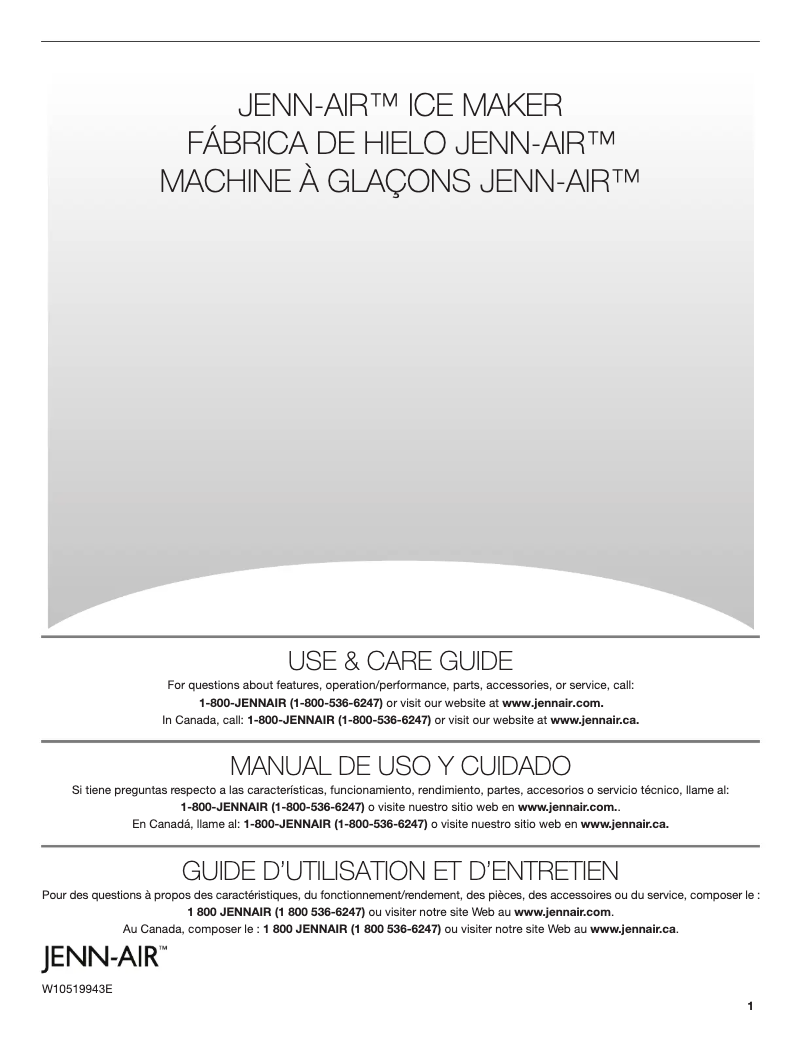 Page n°1 - Manuel utilisateur JennAir JIM159XYRS
