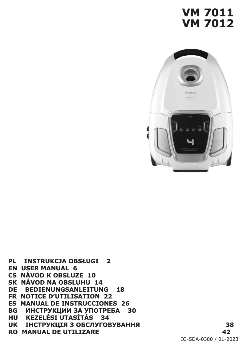 Image de la première page du manuel de l'appareil Sharq VM 7011