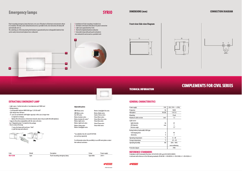 Page n°1 - Manuel utilisateur Vemer Syrio
