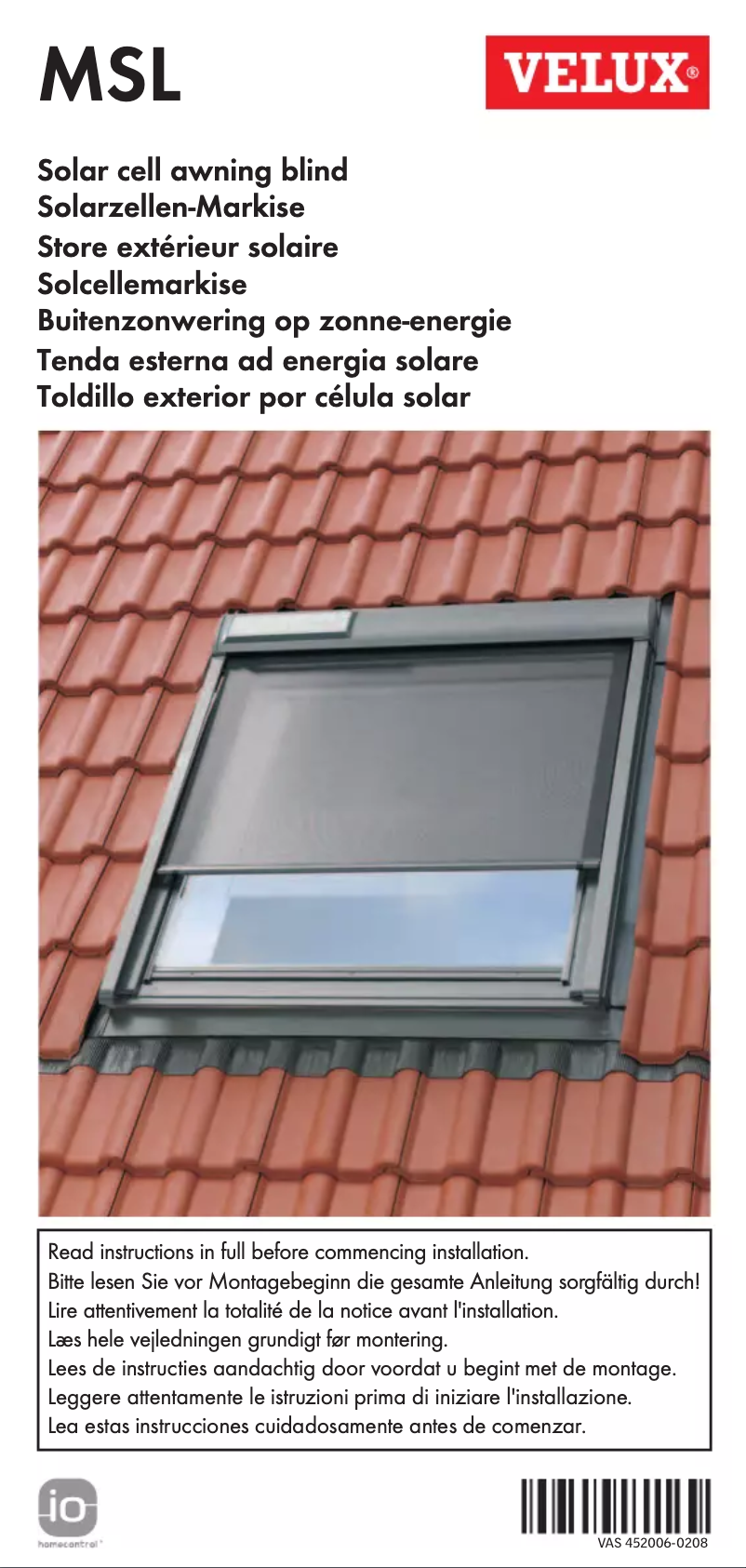 Page n°1 - Manuel utilisateur Velux MSL