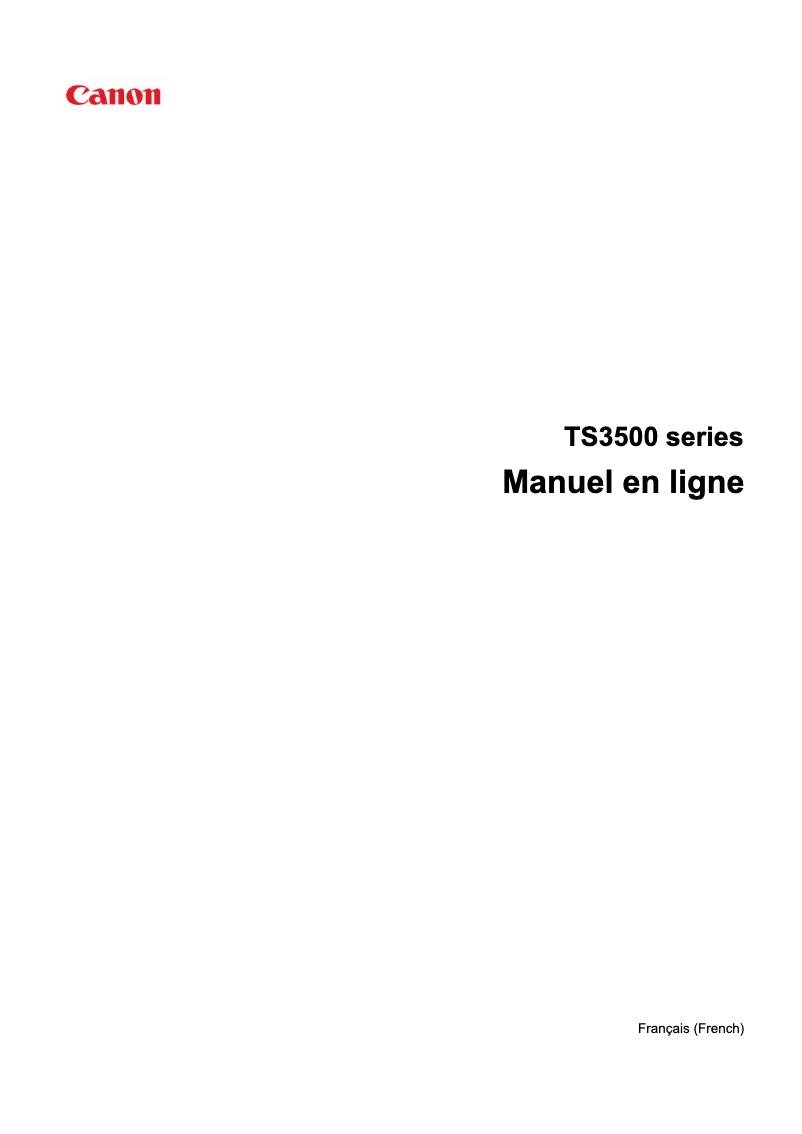 Image de la première page du manuel de l'appareil PIXMA TS3550I