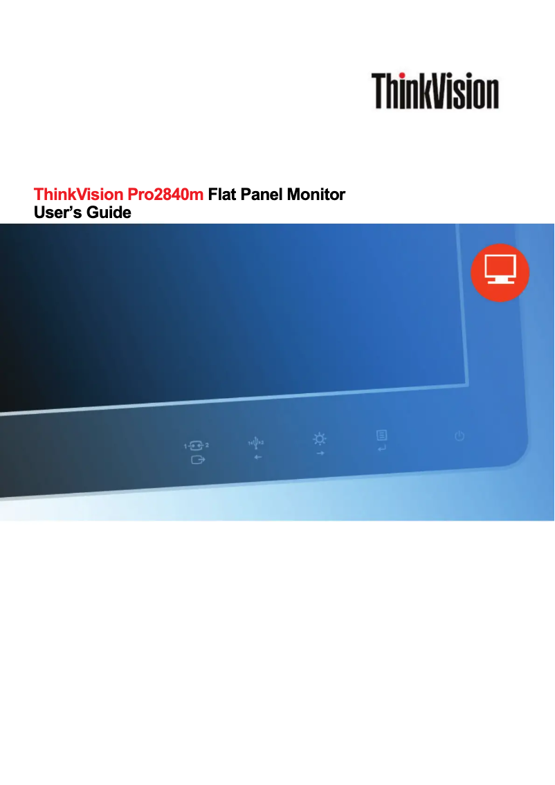 Page 1 de la notice Manuel utilisateur Lenovo ThinkVision Pro2840