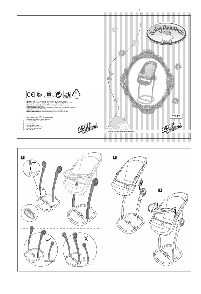 Page 1 de la notice Manuel utilisateur Baby Annabell 794395