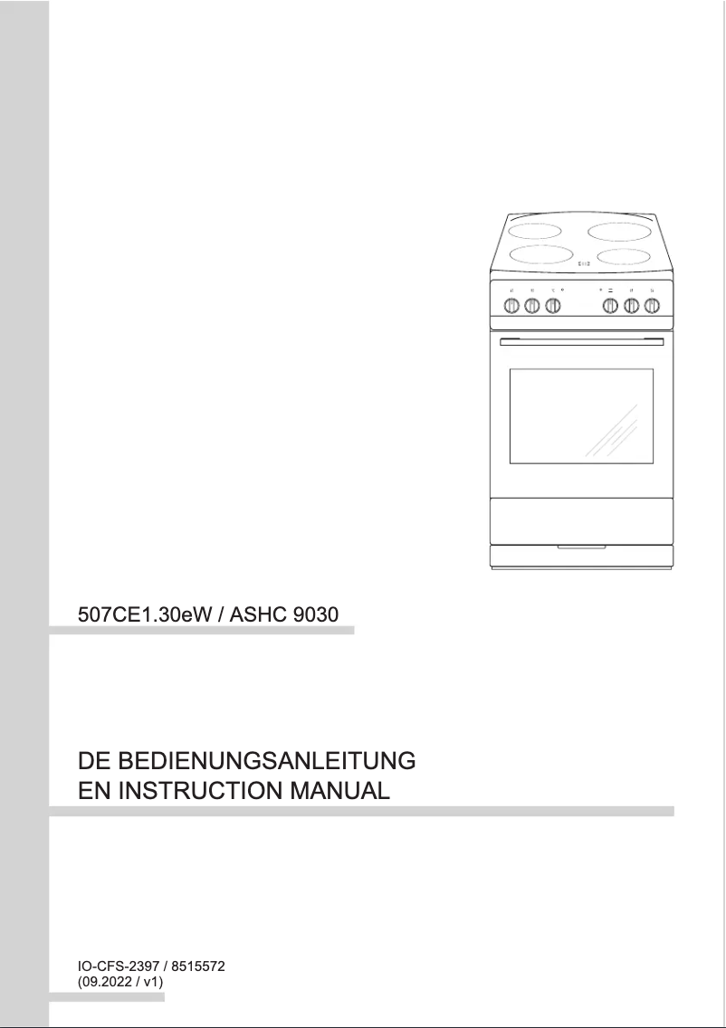 Page 1 de la notice Manuel utilisateur Amica ASHC 9030