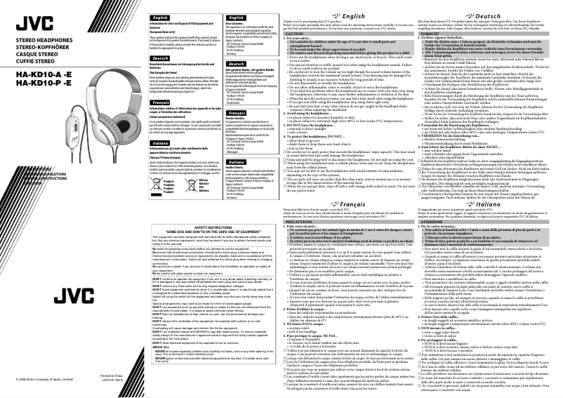 Page n°1 - Manuel utilisateur JVC HA-KD10-A-E