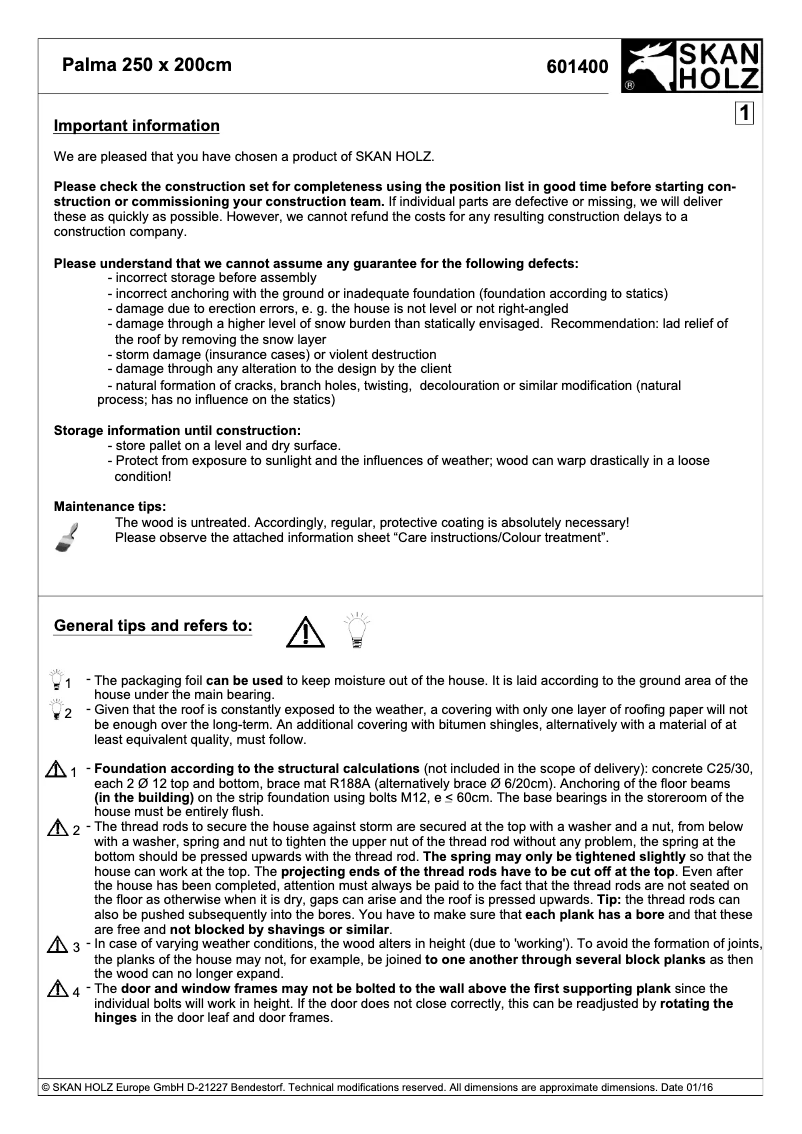 Image de la première page du manuel de l'appareil Palma