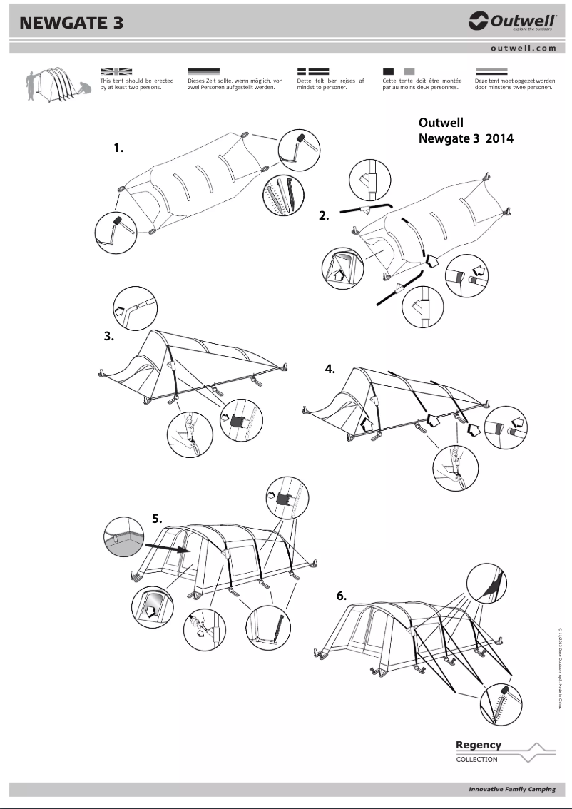 Página 1 del manual Manual de usuario Outwell Regency Newgate 3