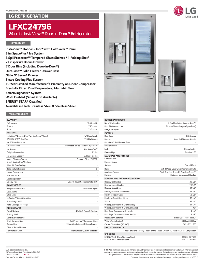 Image de la première page du manuel de l'appareil LFXC24796S
