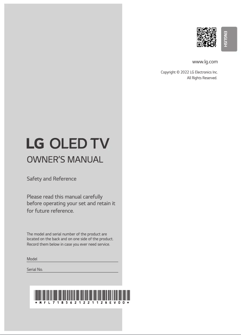 Imagen de la primera página del manual del dispositivo G2 Gallery Edition OLED97G2PSA