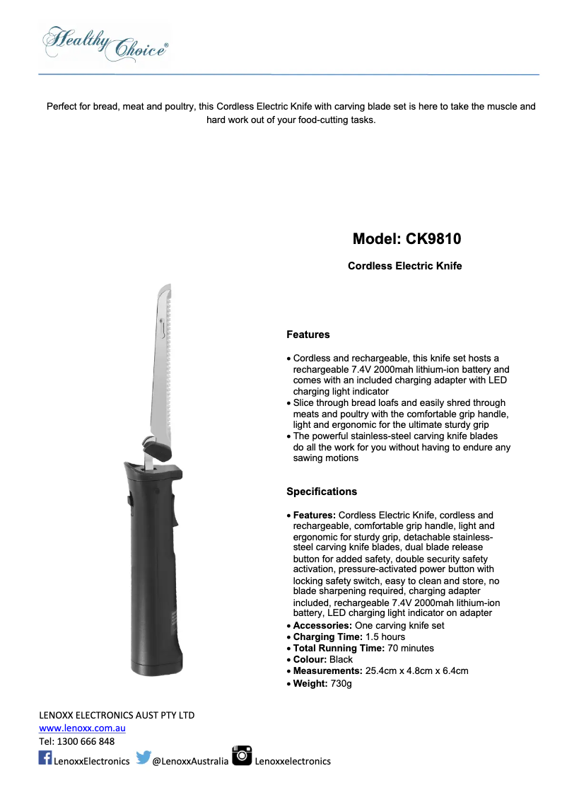 Image de la première page du manuel de l'appareil CK9810