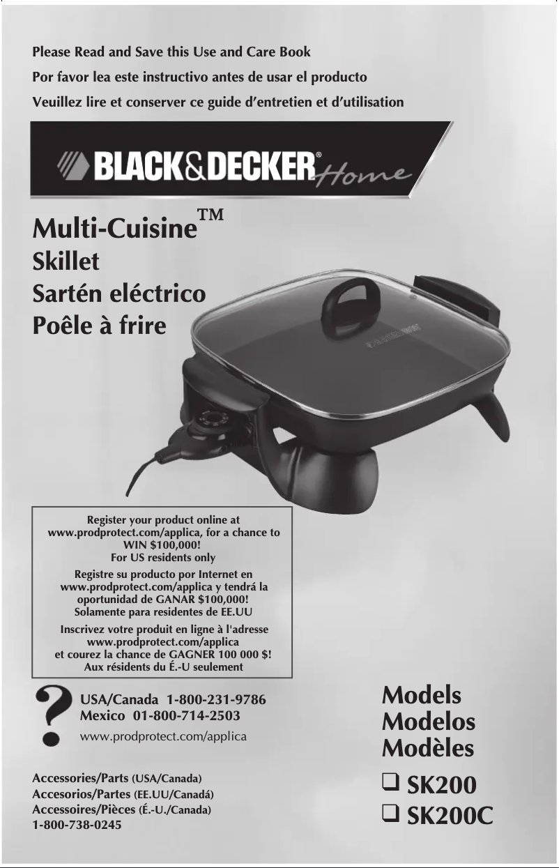 Page 1 de la notice Manuel utilisateur Black & Decker SK200C
