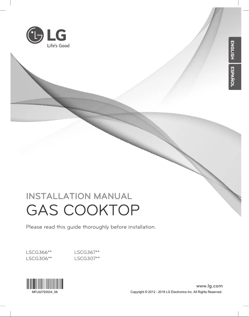 Page 1 de la notice Guide d'installation LG LSCG367ST
