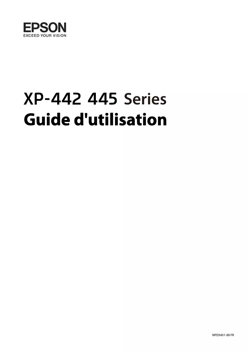 Page n°1 - Manuel utilisateur Epson Expression Home XP-445