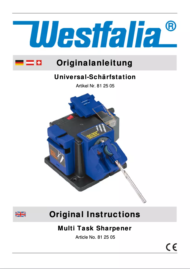 Page 1 de la notice Manuel utilisateur Westfalia 812505