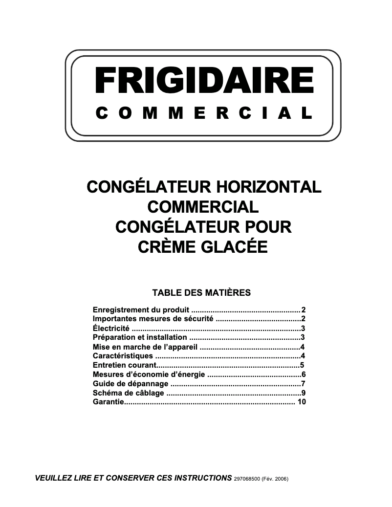 Image de la première page du manuel de l'appareil FCCS151FW