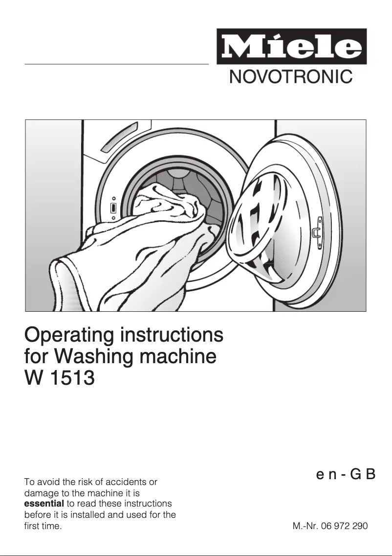 Page n°1 - Manuel utilisateur Miele W 1513