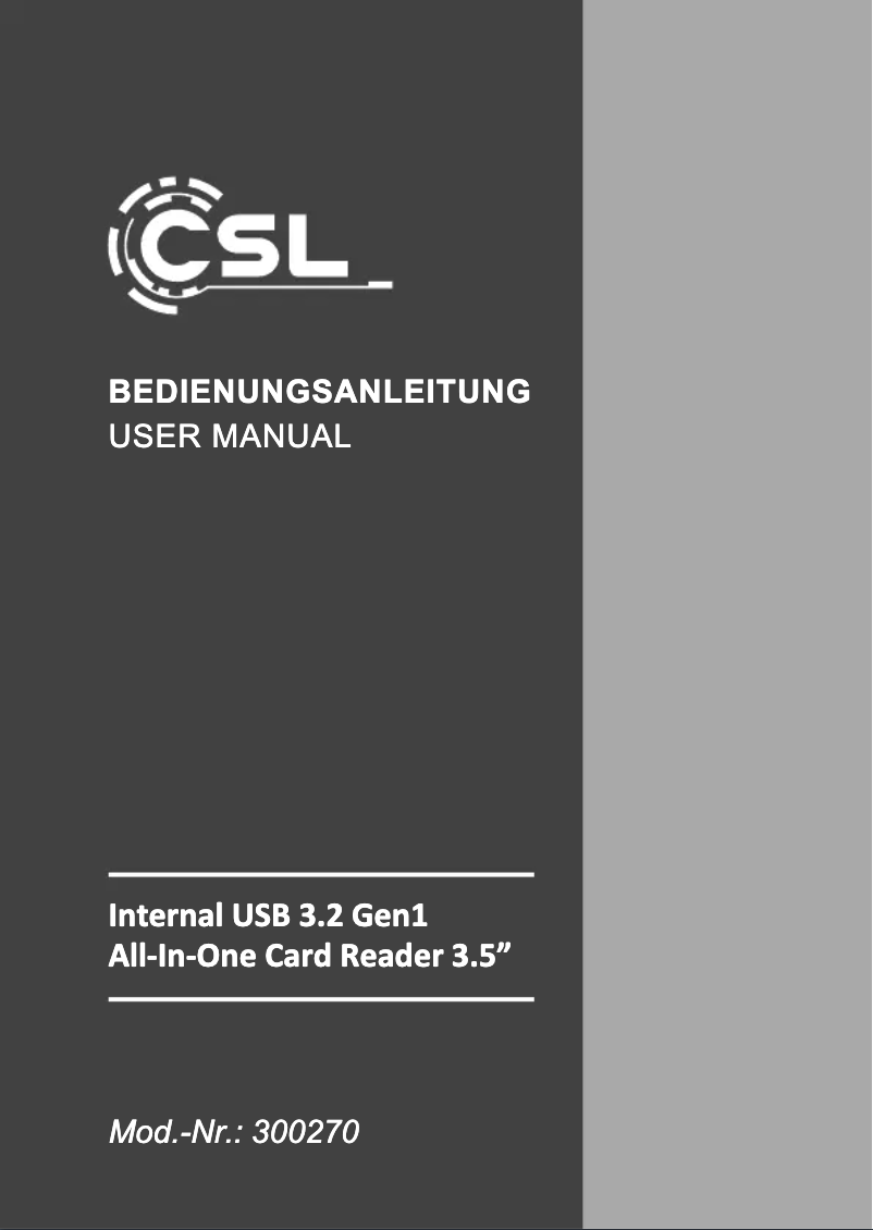 Page n°1 - Manuel utilisateur CSL 300270