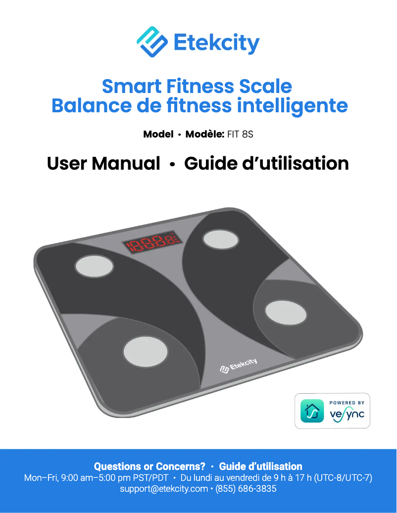 Page n°1 - Manuel utilisateur Etekcity FIT 8S
