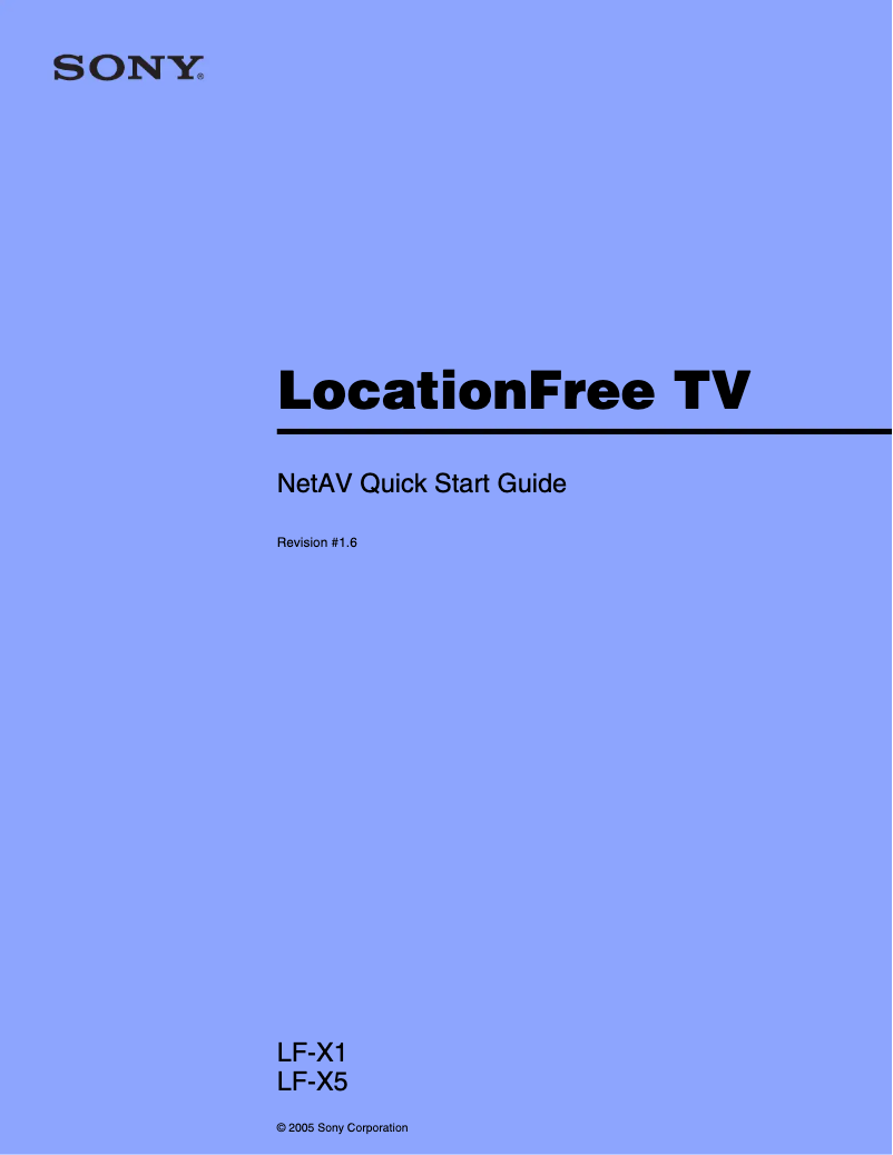 Page 1 de la notice Guide d'installation Sony LF-X5