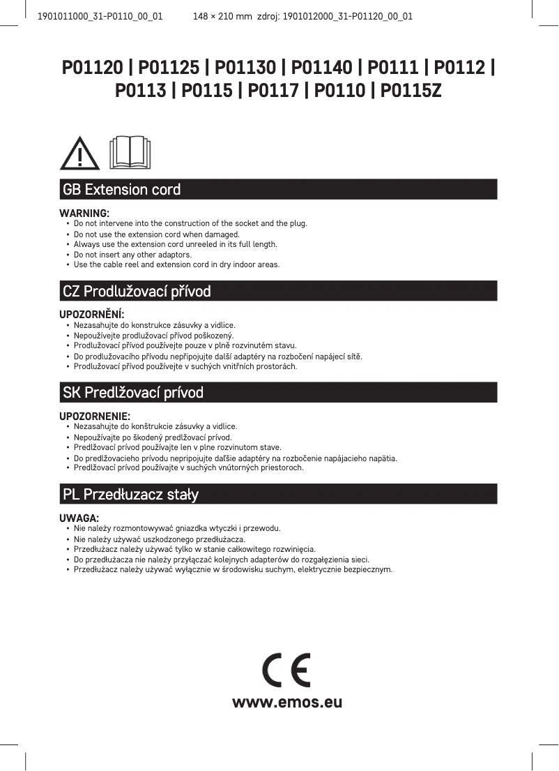 Page n°1 - Manuel utilisateur Emos P0110