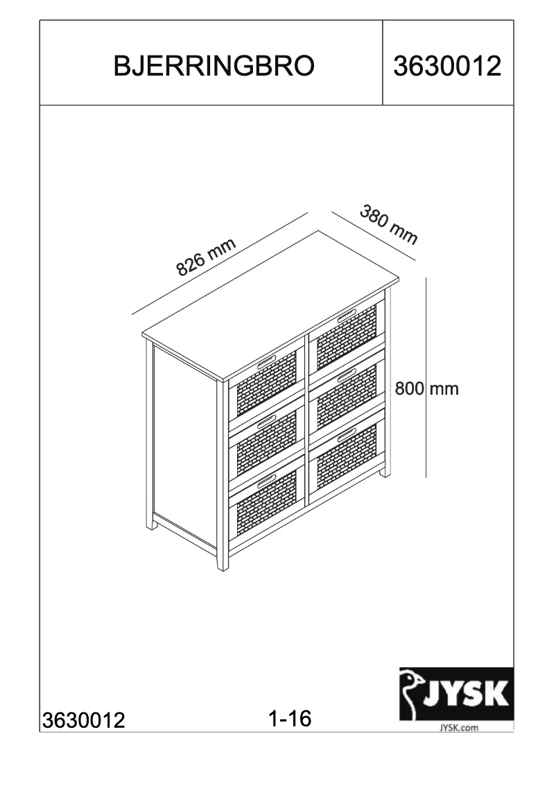 Page n°1 - Manuel utilisateur JYSK Bjerringbro (83x80x38)