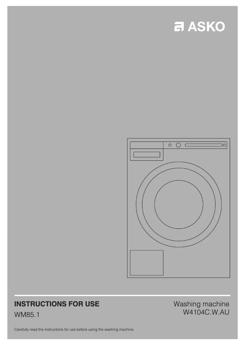 Page 1 de la notice Manuel utilisateur Asko W4104C