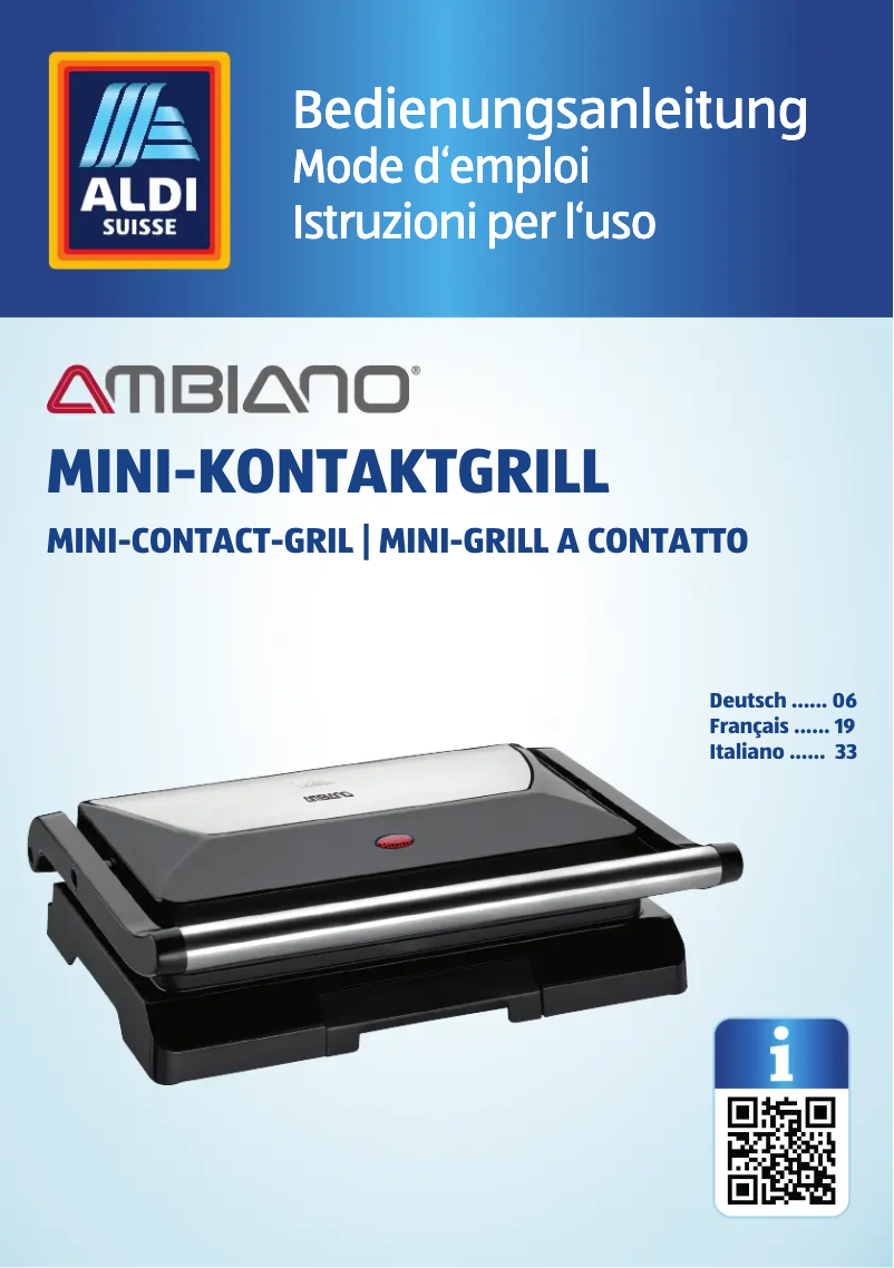 Page n°1 - Manuel utilisateur Ambiano GT-KGM-01-CH