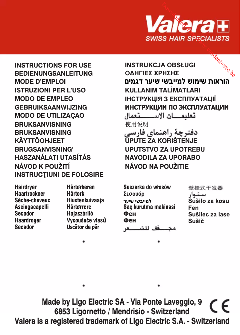 Image de la première page du manuel de l'appareil Swiss Light 5400