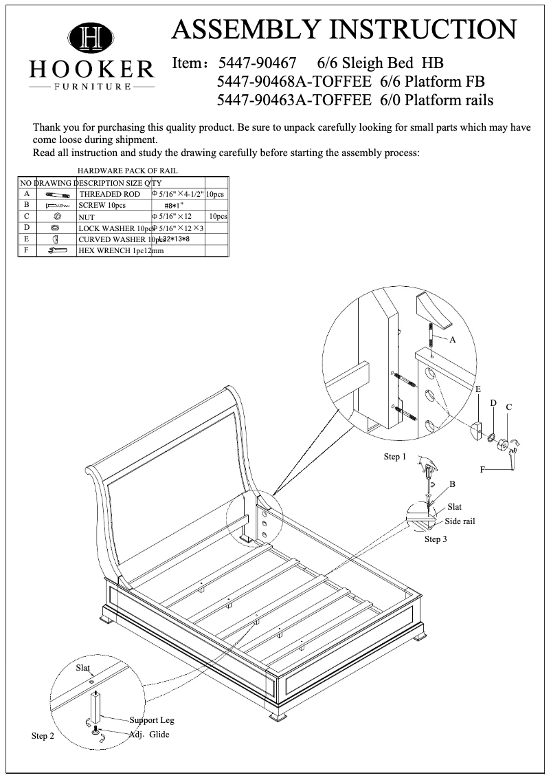 Page n°1 - Manuel utilisateur Hooker 5447-90467