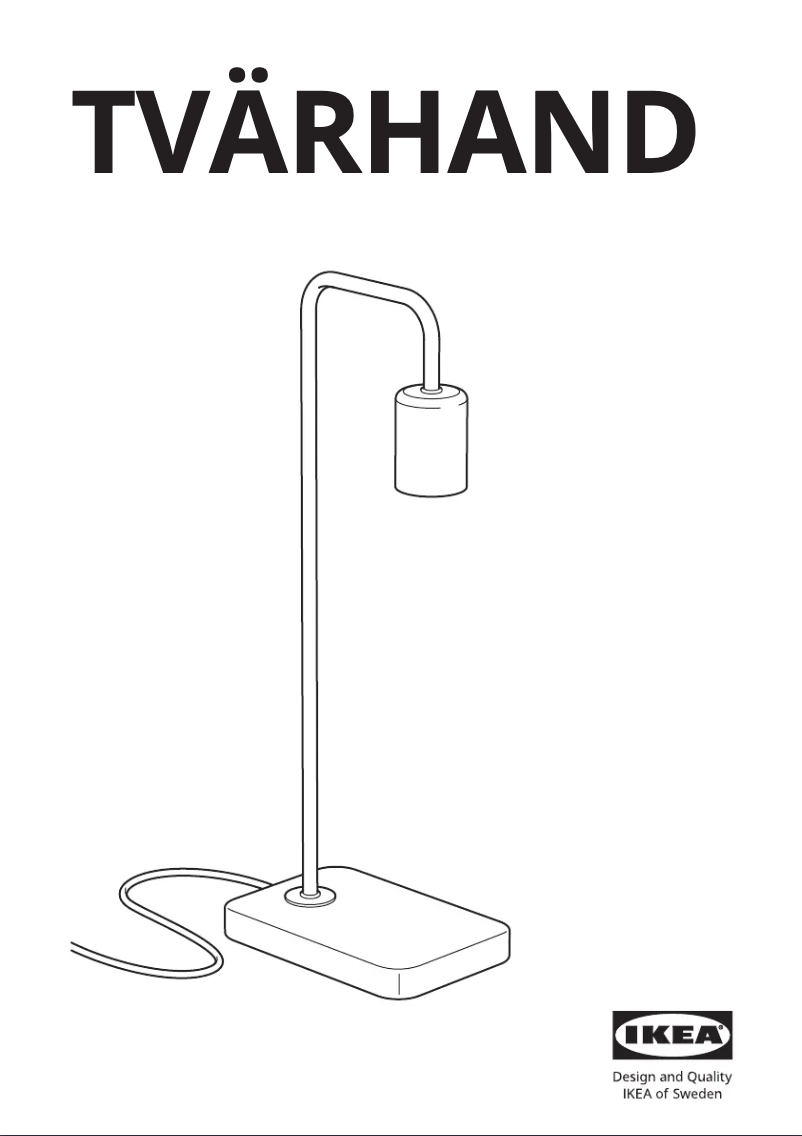Page 1 de la notice Manuel utilisateur Ikea TVÄRHAND 305.197.79