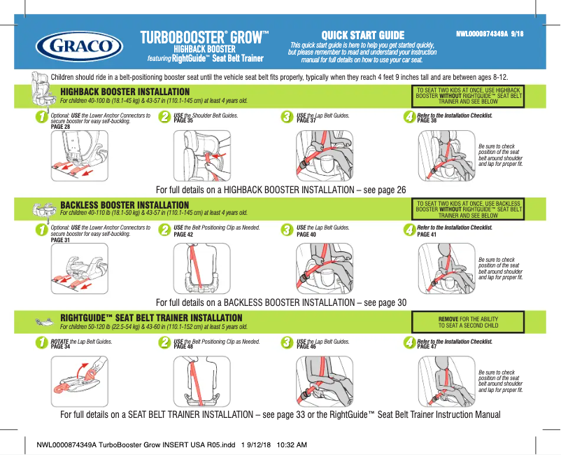 Page 1 de la notice Guide de démarrage rapide Graco Turbobooster Grow