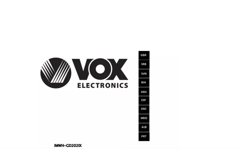 Page 1 de la notice Manuel utilisateur VOX IMWH-GD202 IX