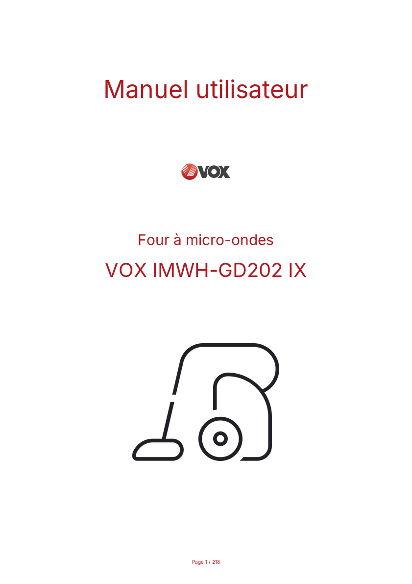 Image de la première page du manuel de l'appareil IMWH-GD202 IX