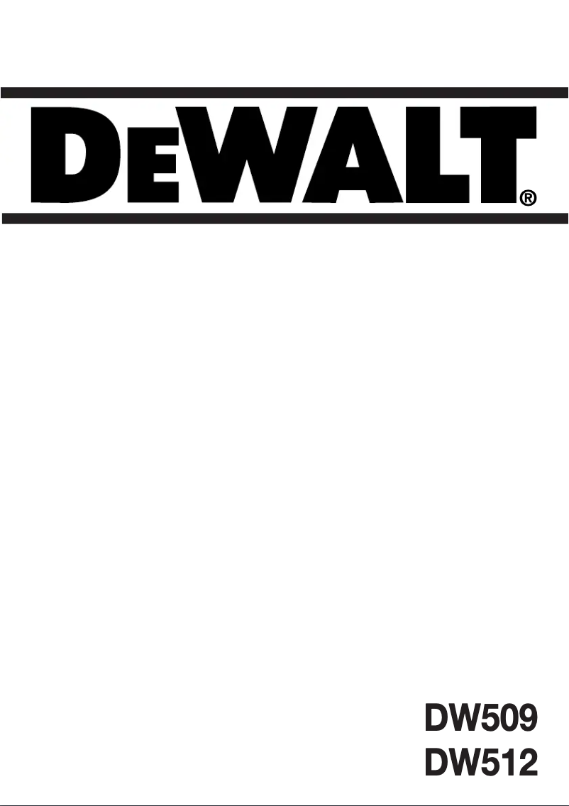 Page 1 de la notice Manuel utilisateur DeWalt DW509