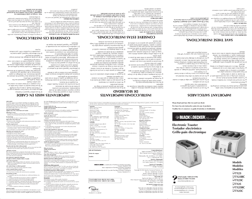 Page n°1 - Manuel utilisateur Black & Decker T125C