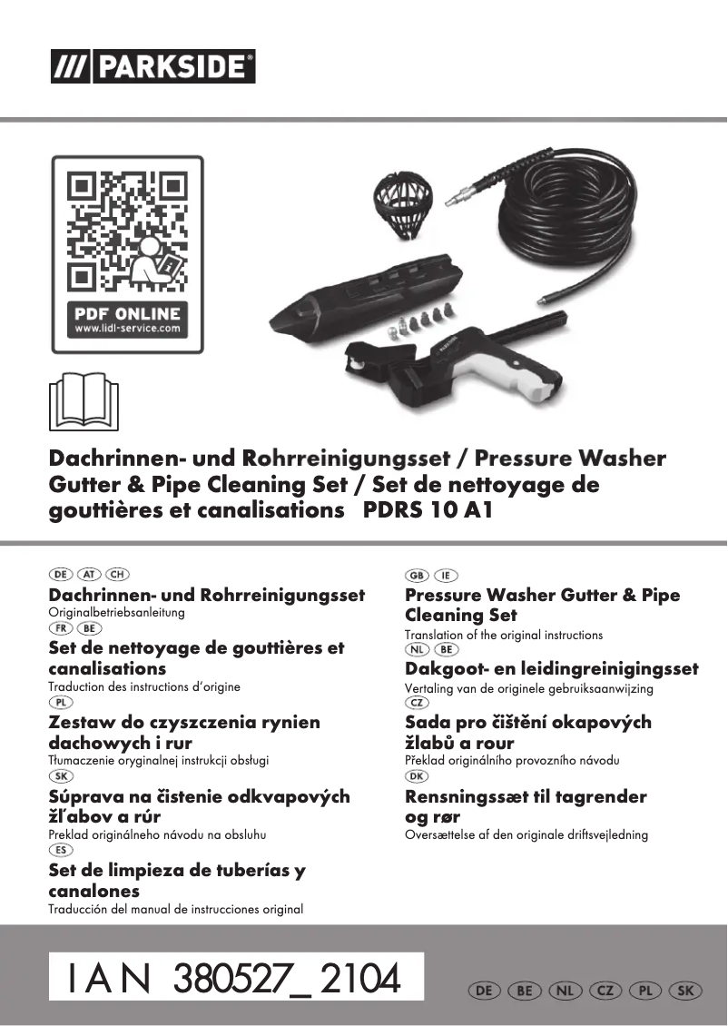 Page 1 de la notice Manuel utilisateur Parkside PDRS 10 A1