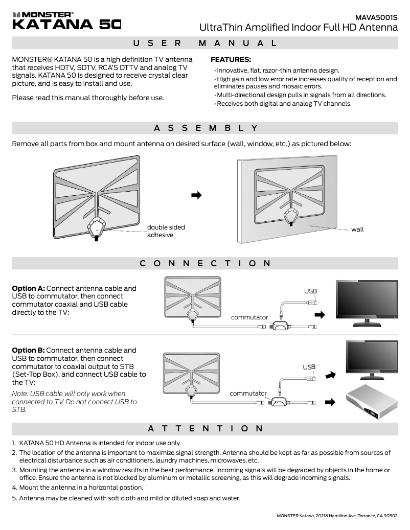 Image de la première page du manuel de l'appareil Katana 50