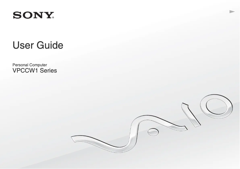 Page n°1 - Manuel utilisateur Sony Vaio VPCCW1PFX