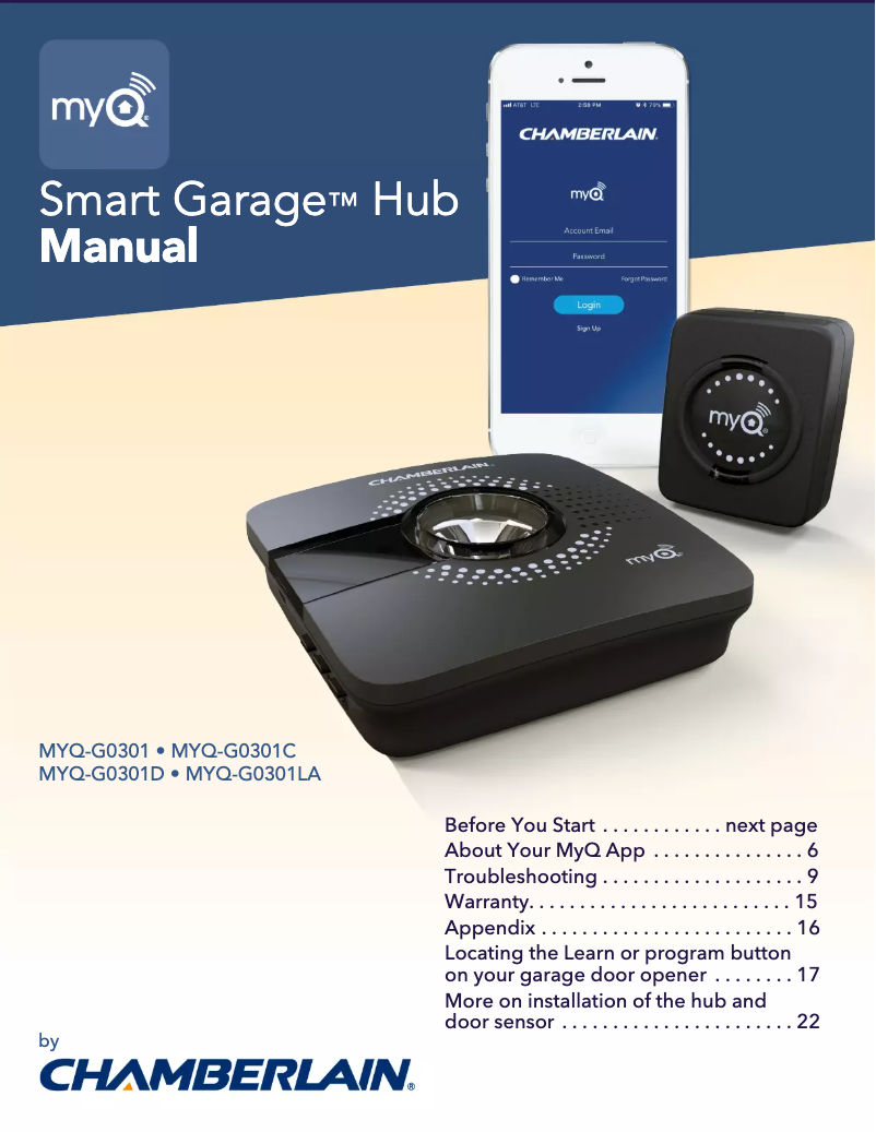 Page n°1 - Manuel utilisateur Chamberlain MYQ-G0301-E