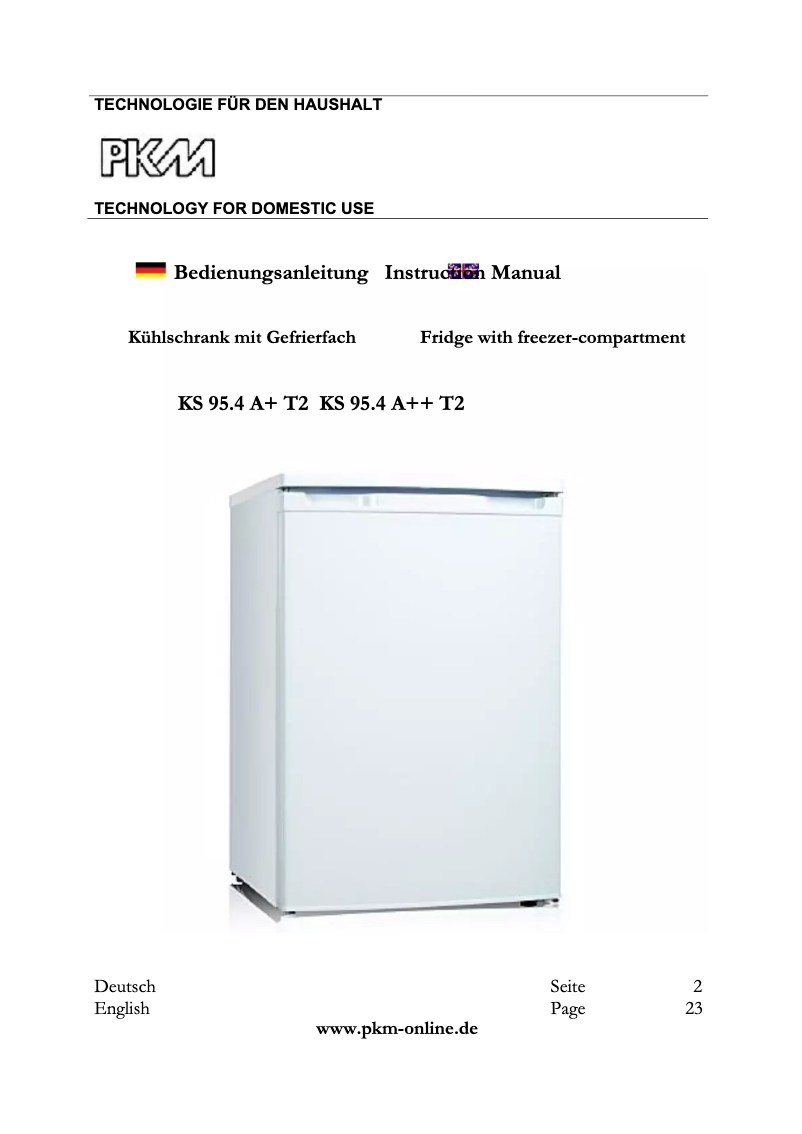 Page 1 de la notice Manuel utilisateur PKM KS95.4A++T2