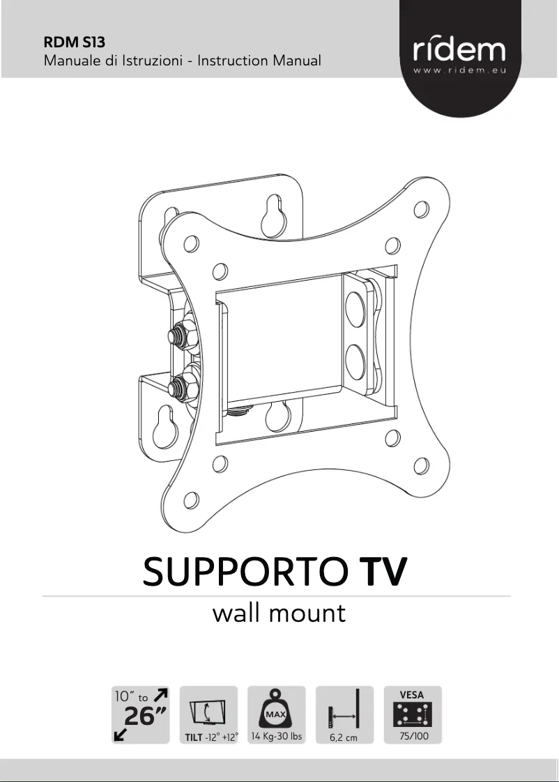 Page n°1 - Manuel utilisateur Ridem RDM S13