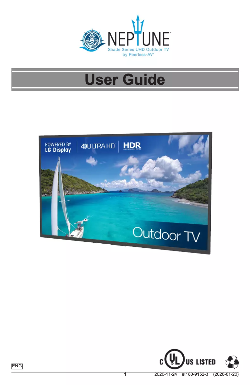 Page 1 de la notice Manuel utilisateur Peerless-AV Neptune