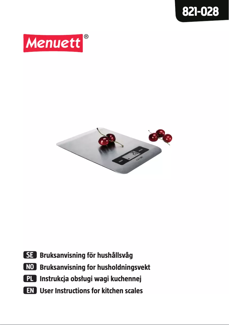 Page 1 de la notice Manuel utilisateur Menuett 821-028