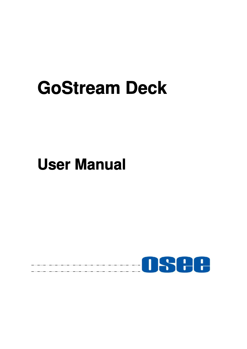 Image de la première page du manuel de l'appareil GoStream Deck