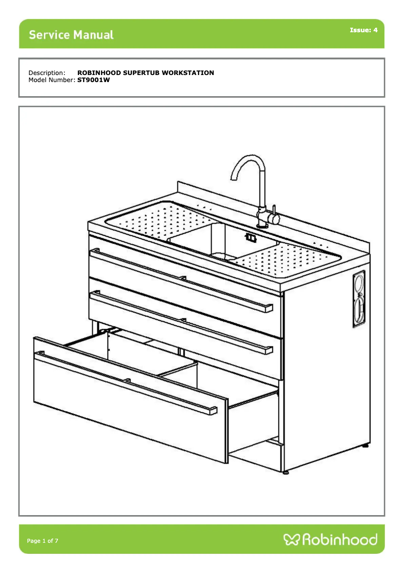 Página 1 del manual Ficha técnica Robinhood ST9001WA